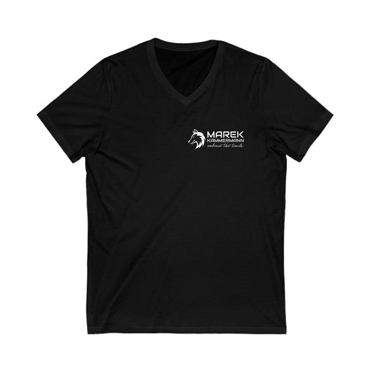 Unisex Jersey Kurzarm V-Ausschnitt - Logo beidseitig