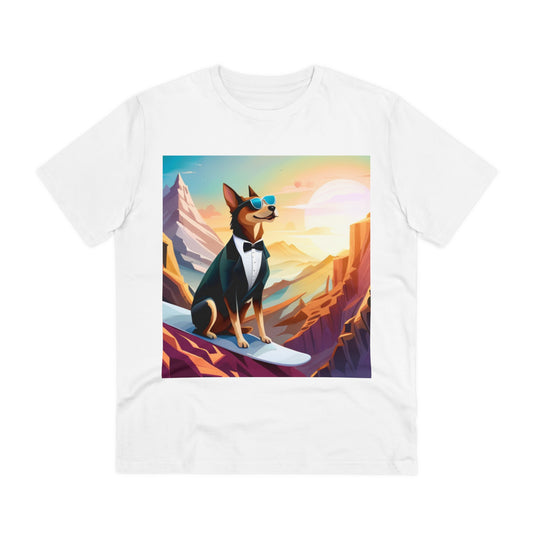 Unisex T-Shirt - Hund auf einem Snowboard