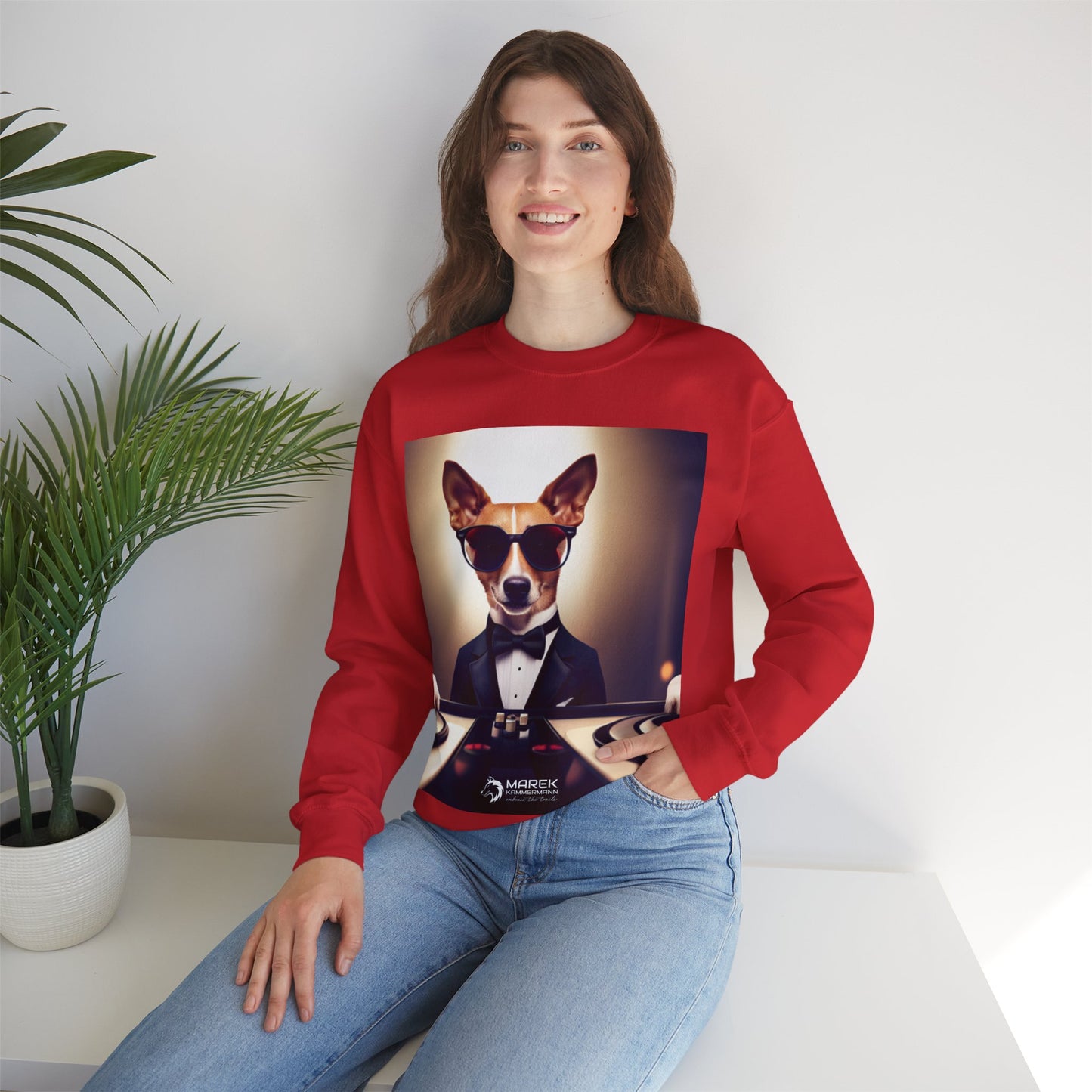 Crewneck Sweatshirt - DJ dog the tuxedo