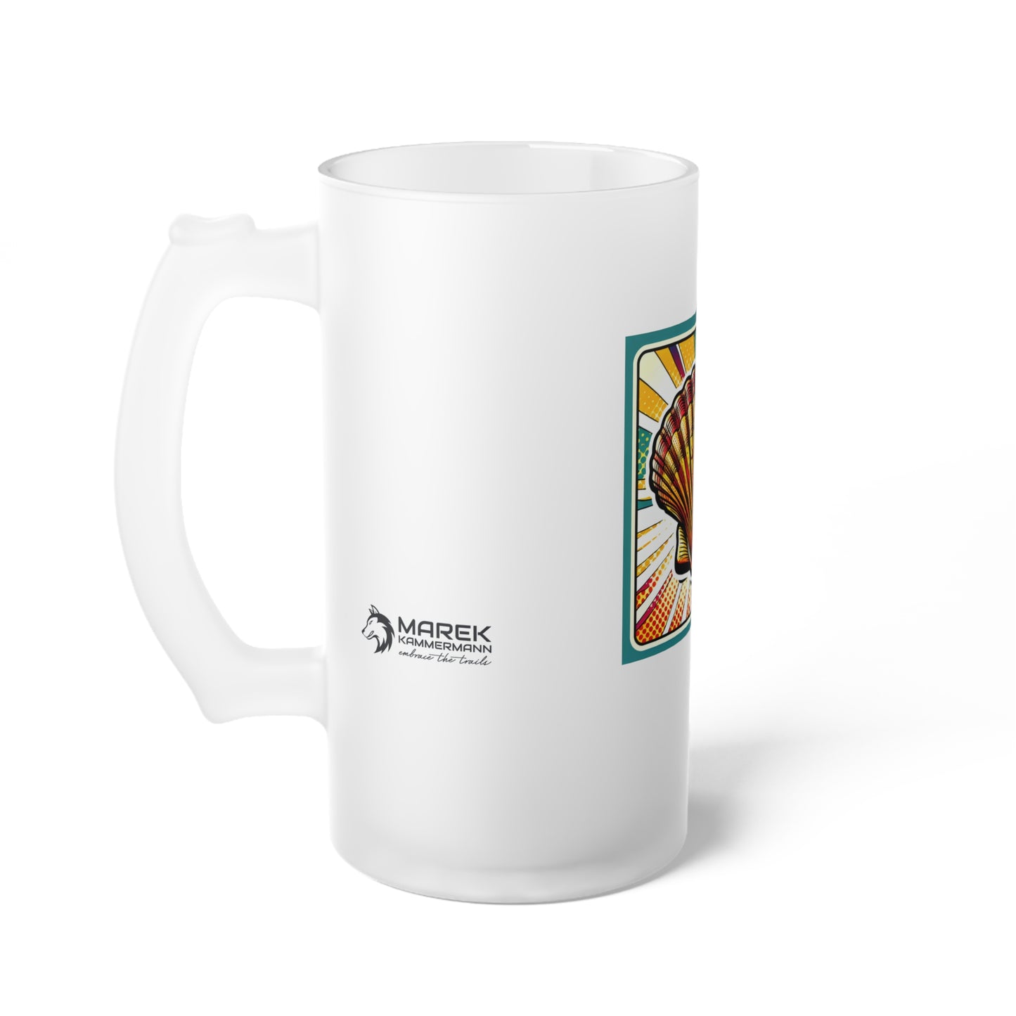 Bierkrug aus Milchglas - Jakobsmuschel