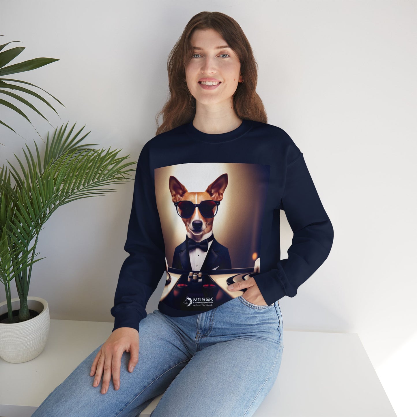 Crewneck Sweatshirt - DJ dog the tuxedo