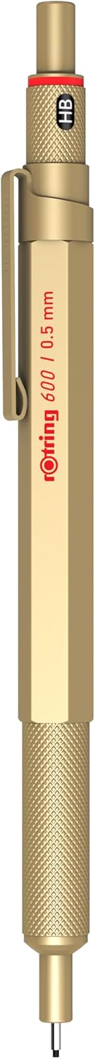 rOtring 600 hochwertiger Druckbleistift 0,5 mm – Gold (HB)
