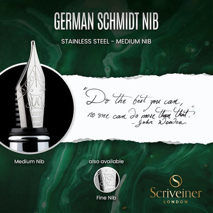 Scriveiner Füllfederhalter British Racing Green – Eleganter Luxus-Füller mit Schmidt-Feder