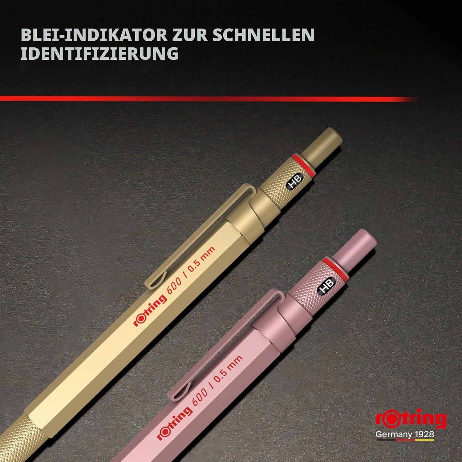 rOtring 600 Druckbleistift 0,5 mm – Gold (HB)