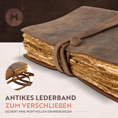 moonster Leder Notizbuch A5 aus Büffelleder - handgefertigt